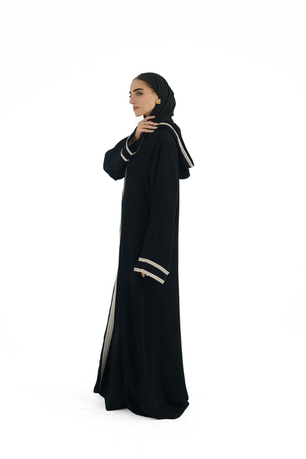 Midnight Hood abaya - side with hood